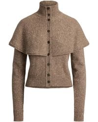 Ralph Lauren - Cashmere Cape-Overlay Cardigan - Lyst