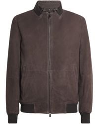 Corneliani - Suede Bomber Jacket - Lyst