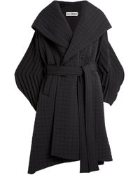 Issey Miyake - Quilted Grid Belted Coat - Lyst