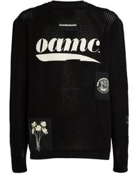 OAMC - Cotton Mesh-knit Logo Sweater - Lyst