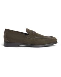 ZEGNA - Suede Penny Loafers - Lyst