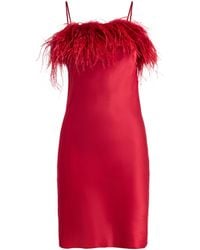 Gilda & Pearl - Silk-Ostrich Feather Short Robe - Lyst
