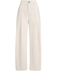 Brunello Cucinelli - Cotton-Wool High-Rise Trousers - Lyst
