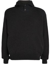 Lemaire - Wool-Blend Button-Hood Sweater - Lyst