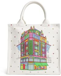 Harrods - Canvas Colour-Pop Building Tote Bag - Lyst