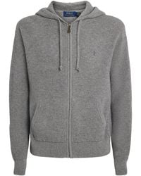 Polo Ralph Lauren - Wool-Cotton Waffle-Knit Zip-Up Hoodie - Lyst