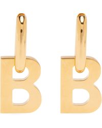 Balenciaga - Xl B Chain Drop Earrings - Lyst