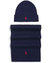 Polo Ralph Lauren - Wool Polo Pony Beanie And Scarf Gift Set - Lyst