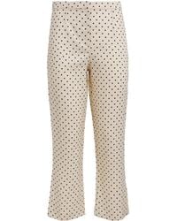 Faithfull the Brand - Linen Polka-Dot Iria Capri Trousers - Lyst
