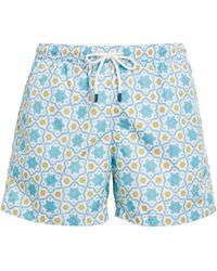 Fedeli - Madeira Geometric Tile Print Swim Shorts - Lyst