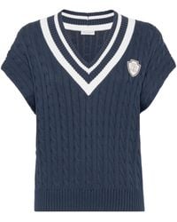 Brunello Cucinelli - Cotton Cable-Knit Sweater Vest - Lyst