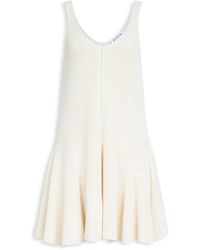 Alaïa - Silk Waffle-Knit Godet Mini Dress - Lyst