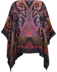 Etro - Silk Paisley Poncho Blouse - Lyst