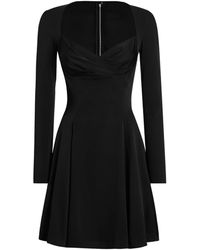 Dolce & Gabbana - Silk-Blend V-Neck Mini Dress - Lyst