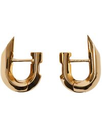 Burberry - Gold-plated Hollow Spike Hoop Earrings - Lyst