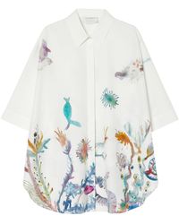 Marina Rinaldi - Cotton Printed Short-Sleeve Shirt - Lyst