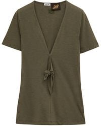 Loewe - X Paula's Ibiza Cotton-blend Knot-detail T-shirt - Lyst