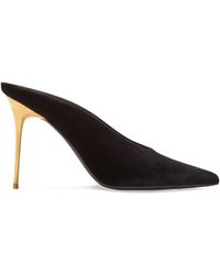 Balmain - Velvet Ruby Mules 90 - Lyst