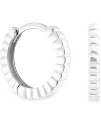 Astrid & Miyu - Ridged Huggie Hoop Earrings - Lyst
