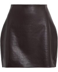 Wolford - Croc-Effect Faux-Leather Mini Skirt - Lyst