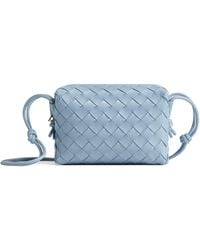 Bottega Veneta - Mini Leather Intrecciato Loop Cross-Body Bag - Lyst
