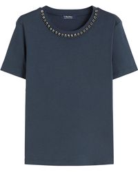 Max Mara - Embellished Jersey T-Shirt - Lyst