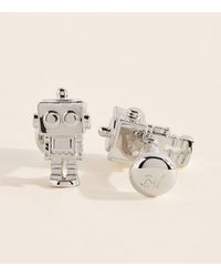 Babette Wasserman - Rhodium-Plated Robot Cufflinks - Lyst