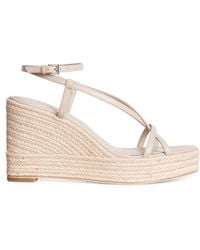 PAIGE - Leather Marlowe Wedge Sandals 105 - Lyst