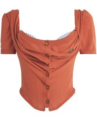 Vivienne Westwood - Wool-Silk Corset-Panel Bea Cardigan - Lyst
