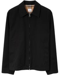 Burberry - Cotton Gabardine Harrington Jacket - Lyst