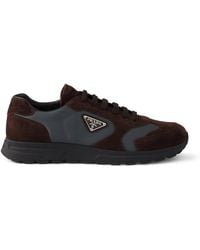 Prada - Re-Nylon And Suede Prax 2.0 Low-Top Sneakers - Lyst