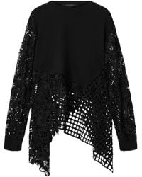 AllSaints - Organic Cotton Lace-Panel Malorie Sweatshirt - Lyst