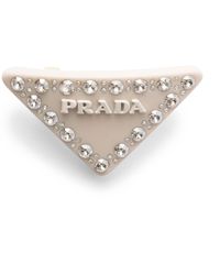 Prada - Embellished Triangle Barrette Hair Clip - Lyst