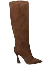 Stuart Weitzman - Suede Vinnie Zip Knee-High Boots 100 - Lyst