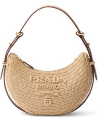 Prada - Woven Arqué Shoulder Bag - Lyst