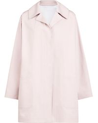 Alaïa - Cotton-Silk Leather-Trim Coat - Lyst