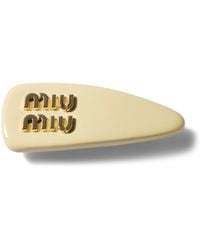 Miu Miu - Patent Leather Logo Hair Clip - Lyst