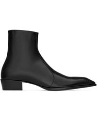 Saint Laurent - Leather Aurelien Ankle Boots - Lyst
