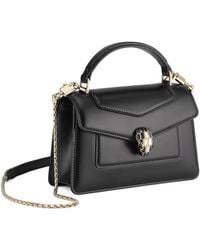 BVLGARI - Mini Leather Serpenti Forever Top-Handle Bag - Lyst
