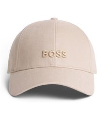 BOSS - Linen Logo Baseball Cap - Lyst