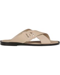 Dolce & Gabbana - Leather Logo Cross-over Sandals - Lyst