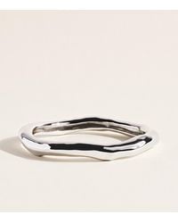 Alexis - Large Rhodium-Plated Molten Bangle - Lyst