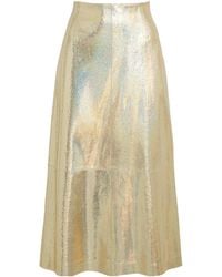 Lafayette 148 New York - Suede Metallic Midi Skirt - Lyst