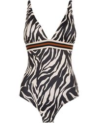 Gottex - Zebra Print Plunge Swimsuit - Lyst