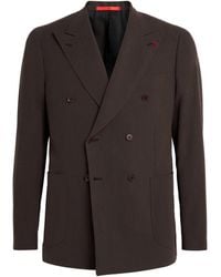 Isaia - Linen Double-Breasted Blazer - Lyst