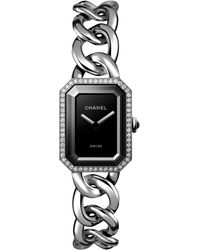 CHANEL - Large Steel And Diamond Première Gourmette Chain Watch - Lyst
