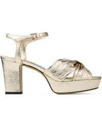 Jimmy Choo - Heloise 80 Leather Heeled Sandals - Lyst