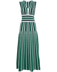 Max Mara - Stripe Tallone Knitted Midi Dress - Lyst