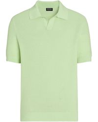 ZEGNA - Cotton Knitted Polo Shirt - Lyst
