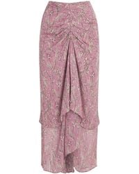 Veronica Beard - Chiffon Floral Sira Midi Skirt - Lyst